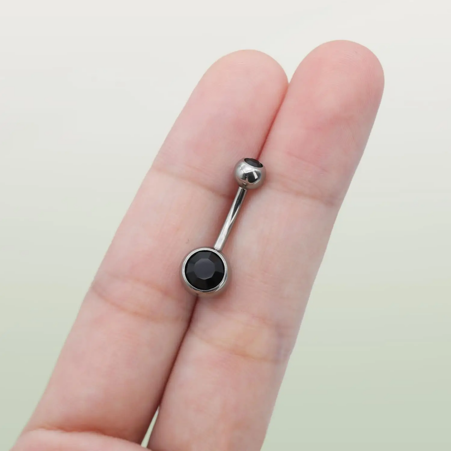 Titanium Belly Button Rings 1pcs 14G Curved Barbell with CZ Top 8mm 10mm Hypoallergenic Piercing Jewelry Women G23 Implant Grade