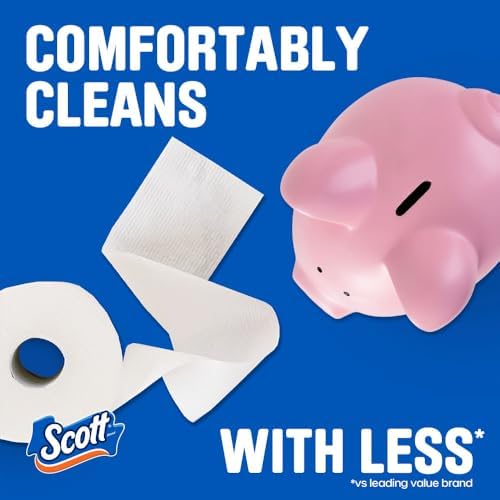 Scott ComfortPlus Toilet Paper, 12 Triple Rolls, 231 Sheets per Roll, Septic-Safe, 1-Ply Toilet Tissue (Packaging May Vary)