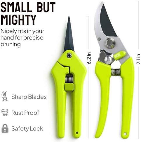 2-Pack Stainless Steel Gardening Scissors, Pruning Shears and Clippers for Gardening