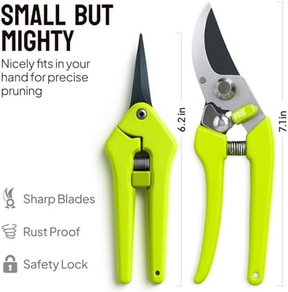 2-Pack Stainless Steel Gardening Scissors, Pruning Shears and Clippers for Gardening