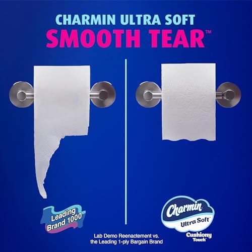 Charmin Ultra Soft Cushiony Touch Toilet Paper, 24 Family Mega = 123 Regular Rolls, White