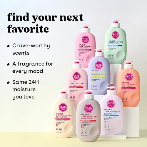 eos Shea Better Body Lotion Vanilla Cashmere, 24-Hour Moisture Skin Care, Lightweight & Non-Greasy, Natural Shea, Vegan, Vanilla Body Lotion, 16 fl oz