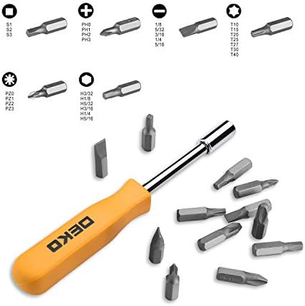 DEKOPRO 65 Pieces Tool Set General Household Hand Tool Kit with Storage Case Plastic ToolBox