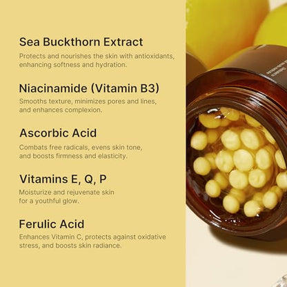 medicube Capsule Cream with Deep Vitamin C | Liposome Vitamin C Golden Capsule for Radiance & Firm-Looking Skin | Hydrating Glow Gel Texture | Korean Skincare, 1.94 oz
