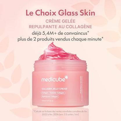 medicube Jelly Cream with Collagen, Niacinamide | Freeze-Dried Hydrolyzed Collagen for Skin Barrier Hydration & 24H Glow | Plumper, Firmer looking skin | 3.71 fl.oz