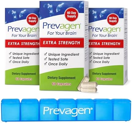 Prevagen Extra Strength - 180 Capsules (6 Month Supply) | Formulated for Your Brain | 20mg of Apoaequorin Plus Vitamin D3 with 7-Day Pill Minder