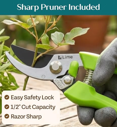 GROWIT Heavy Duty Gardening Tools - Gardening Gifts for Women, Men, Mom, Dad - Durable, Ergonomic Garden Tools Set
