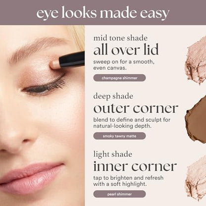 Julep Eyeshadow 101 Cream-to-Powder Waterproof Shadow Stick – Champagne Shimmer – Long-Lasting, Crease-Proof, Medium Golden-Beige Shimmer Cream Eyeshadow with Built-in Smudger
