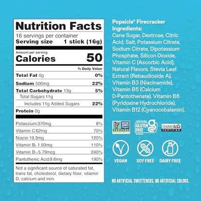 Liquid I.V. Hydration Multiplier Popsicle Firecracker Electrolyte Drink Mix – Fast Hydration Powder Sticks, Cherry Lemon Lime & Blue Raspberry Flavor