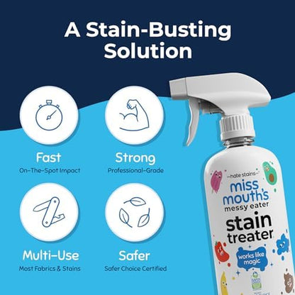 Miss Mouth's Messy Eater Stain Treater Spray – Travel Size Spot Cleaner for Baby Clothes, Backpacks & Fabric