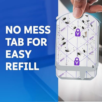 Zevo Flying Insect Trap Official Refill Cartridges - Fits Both Zevo Trap & MAX Indoor Fly Trap - Authentic Trap+Lock Technology to Catch Gnats, House & Fruit Flies (4 Official Refill Cartridges)