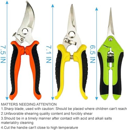 Pruning Shears, 4 Pack Garden Shears with Gardening gloves, Clippers Handheld, Stainless Steel Garden Snips, Lengnoyp Pruners for Gardening