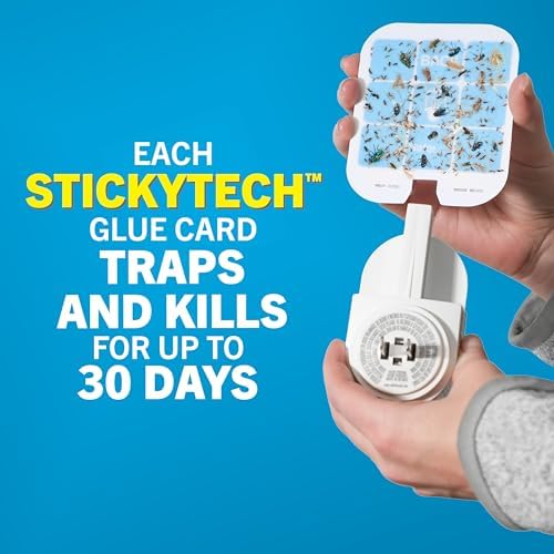 Safer Home Indoor Plug-In Fly Trap - SH502 - Effective Fruit Fly Traps for Indoors, Gnat Traps for House Indoor, 400 Sq Ft Protection - Style: 1 Device + 2 Glue Cards