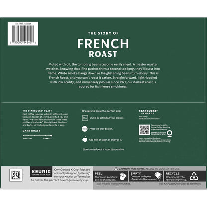 Starbucks K-Cup Coffee Pods, Dark Roast Hot or Iced Coffee, French Roast, 96 Keurig Pods