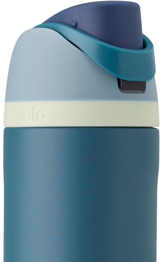 Owala FreeSip Insulated Stainless Steel Water Bottle with Straw, BPA-Free Sports Water Bottle, Great for Travel, 24 Oz, Denim