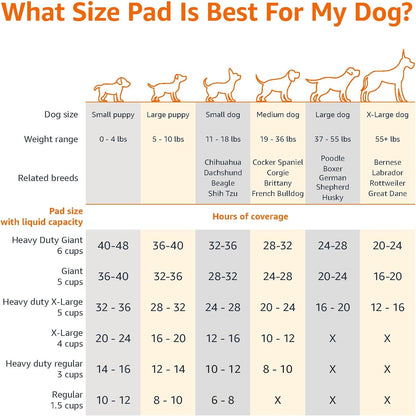 Amazon Basics Leak-Proof Dog and Puppy Potty Training Pee Pads with Quick-Dry 5-Layer Super Absorbent Design, Regular Size 22 x 22 inch, Blue & White, 100 Count