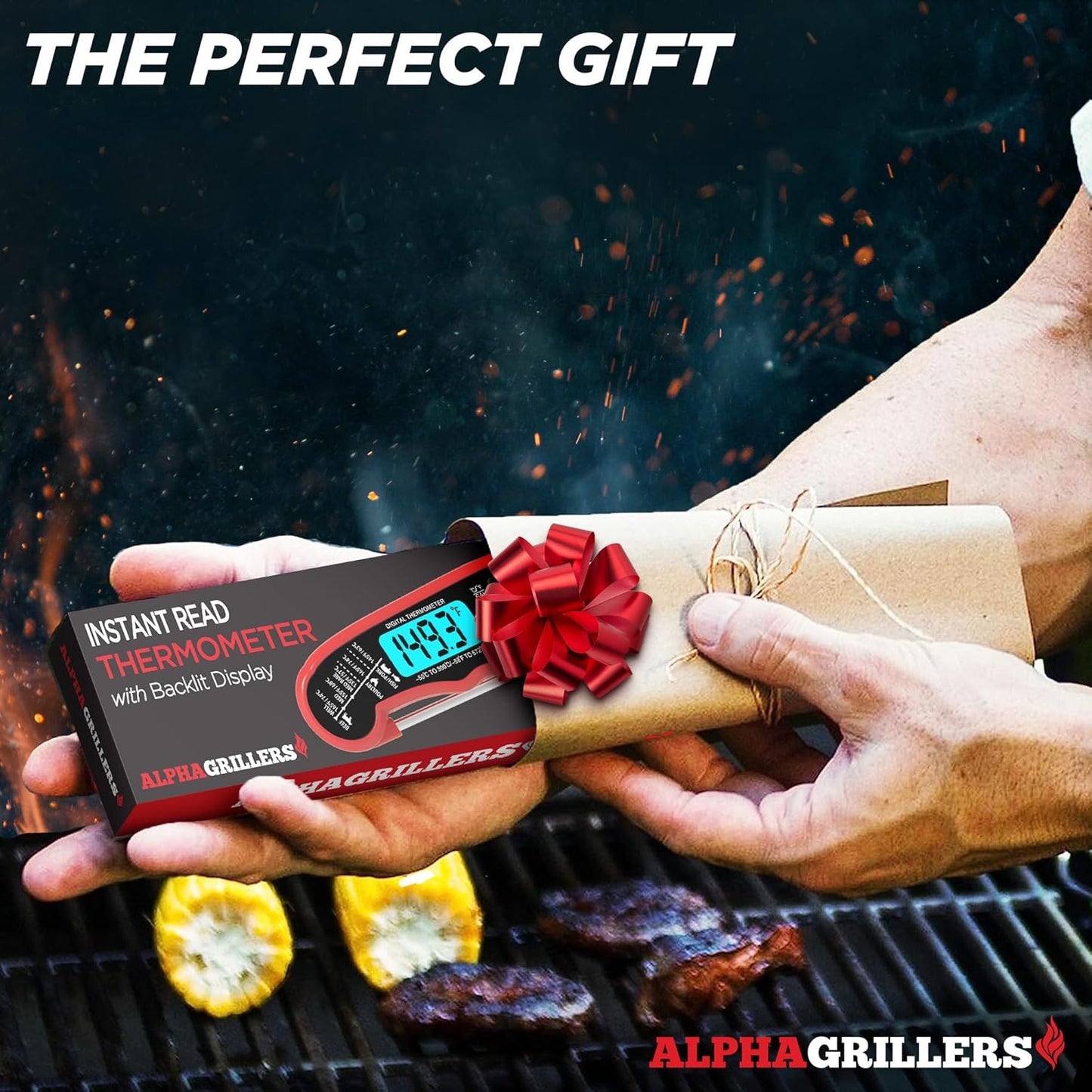 Alpha Grillers Meat Thermometer Digital – Instant Read Food Thermometer for Cooking & Grilling – Professional Kitchen Gift for Men, Dad & Mom
