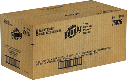 Bounty Quick Size Paper Towels, White, 8 Family Rolls