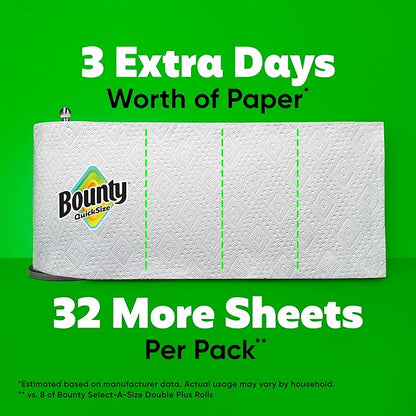 Bounty Quick Size Paper Towels, White, 8 Family Rolls