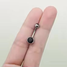 Titanium Belly Button Rings 1pcs 14G Curved Barbell with CZ Top 8mm 10mm Hypoallergenic Piercing Jewelry Women G23 Implant Grade