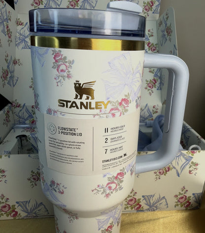 Stanley x Love Shack Fancy Holiday Tumbler 40oz Rosa Beaux Blue New in Gift Box