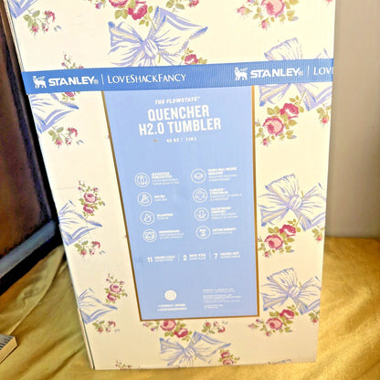 Stanley x Love Shack Fancy Holiday Tumbler 40oz Rosa Beaux Blue New in Gift Box