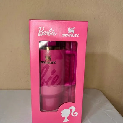 Stanley x Barbie Quencher Tumbler Pink Sparkle 40 oz With Lid & Straw - NEW