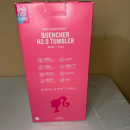 Stanley x Barbie Quencher Tumbler Pink Sparkle 40 oz With Lid & Straw - NEW